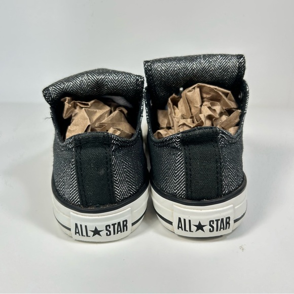 Converse All-Star Metallic/Glitter Silver Sneakers Shoes; Youth/ Junior Size 1 - Picture 11 of 16